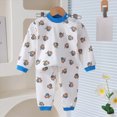 thumbnail image 2 of TOWED22 Fall Outfit Toddler Baby Boy 2 Piece Long Sleeve Cute Print Graphic Crewneck T-Shirt Thick Jogger Pants Round Neck Soft Clothes Set(Blue,2-3 Y), 2 of 7