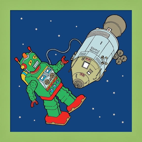 Great Art Now Spacebot by Duncan Wilson, Framed Wall Art, 14W x 14H