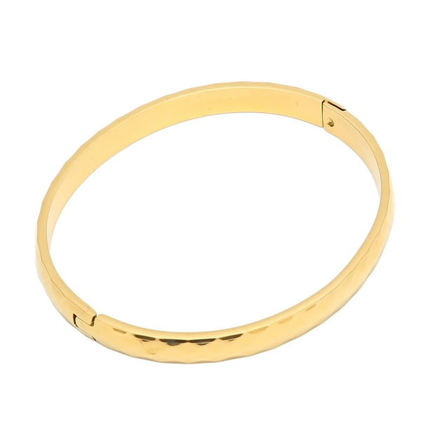 14k Yellow Gold 3mm Square Tube Bangle Cuff Bracelet-