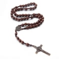 thumbnail image 4 of Collar de rosario católico de madera yuxing con cruz para joyería religiosa, 4 of 5