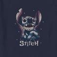thumbnail image 2 of Toddler's Lilo & Stitch Distressed Airbrushed Stitch Portrait Graphic Tee Navy Blue 3T, 2 of 3