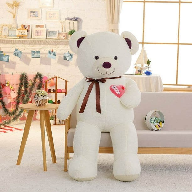 Oso de peluche grande de 75/90/110cm para niños, juguete de peluche, oso de peluche enorme y suave, regalo de cumpleaños para novia, 1 unidadWhite110cm Fivean unisex