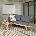 thumbnail image 1 of Gymax Causeuse de Patio Réglable Lit de Jour Mobilier en Bois d'Acacia avec Coussin Oreiller, 1 of 9