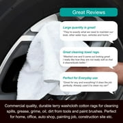 Arkwright Terry Cleaning Rags (5 lb Bag), Cotton Blend, Washcloth Sized 11x11 to 13x13, White