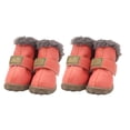 thumbnail image 2 of Billuyoard 4pcs zapatos para mascotas botas de nieve impermeables cuero de la PU calzado de invierno para mascotas Ropa para mascotas rosa albaricoque Tipo 2 Billuyoard PT000057-17B, 2 of 6