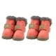 thumbnail image 4 of Greeniant TureClos, 4 Uds., zapatos para perros, botas de nieve impermeables de lana difusa cálida, calzado de invierno para mascotas de cuero PU Ropa para mascotas rosa albaricoque Tipo 1 Greeniant PT000057-16B, 4 of 6