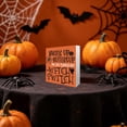 thumbnail image 2 of SLYNSHome Fall Harvest Wooden Box Sign,Pumpkin Maple Leaf Bat Printed Tabletop Block Ornament For Mantel Shelf Coffee Table Indoor Thanksgiving Halloween Seasonal Decor, 2 of 6