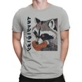 thumbnail image 2 of Ukiyo Block Print Trash Panda Men's Gray T-shirt, 2 of 3