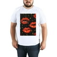 thumbnail image 5 of Basic top Tees For Women Loose Boyfriend ShirtsRed Lips Casual Blouse round neck, 5 of 5