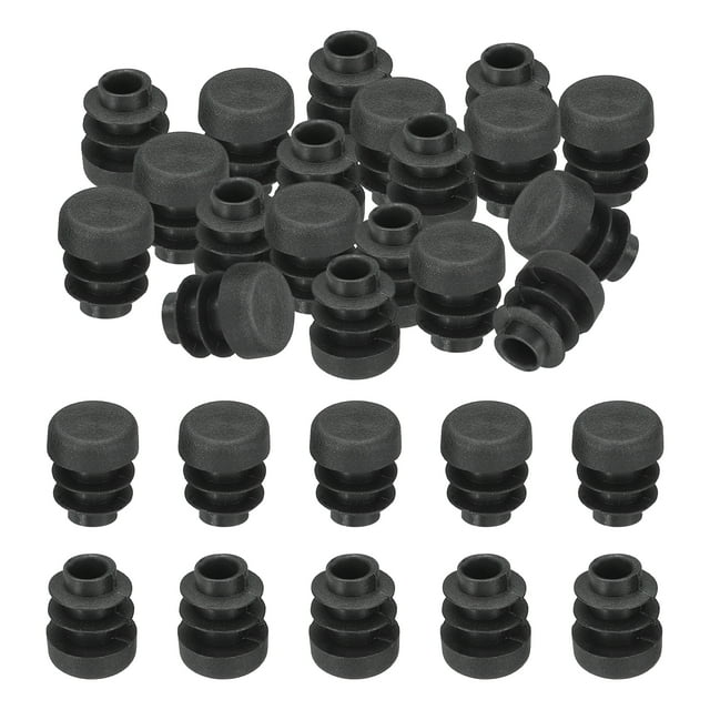 Tapones de extremo de plástico Uxcell de 1/2"OD, 40Pcs, tapón de agujero redondo, negro