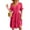 Hot Pink, variant on CIENVNSTG Formal Dresses for Women V-Neck Button Decorated Dress Soild Color Pleated Suitable Commuting Business Casual Dress Sky Blue 2XL