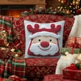 thumbnail image 4 of HomeKingdee Vintage Christmas Throw Pillow Cover, Xmas Decoration Cushion, Winter Holiday Decorative Pillow Case, Santa Claus Snowman Pillowcase, Indoor Home Bedroom Sofa Couch Decor, 4 of 7