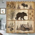 thumbnail image 2 of Rustic Cabin Shower Curtain Set, Farmhouse Country Antique Bear Moose Forest Vintage Wood Decor Bath Curtain，Hunting Camping Waterproof Fabric Bathroom Accessories Set, 72x72 inch with Hooks, 2 of 6