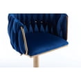 thumbnail image 5 of Set of 2 Bar Seats | Height-Adjustable, Swivel for Home Entertainment Bars | Velvet + Golden Legs | Foam Filled Seats, 5 of 7