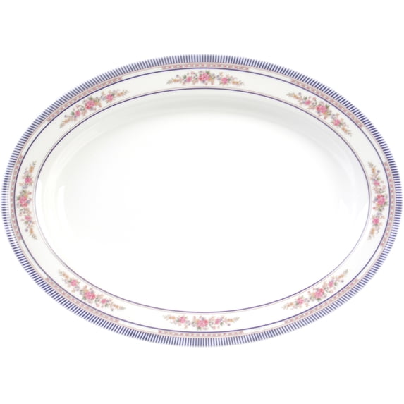 Excellante Rose Melamine Dinnerware Collection 7 oz, 9" x 6 3/4" Deep Platter, Comes in Dozen