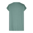 thumbnail image 4 of Jewelreauty Women's Short Sleeve Tunic Tops Summer Button Round Neck Blouses Tee Casual Loose Solid Shirts (L, Green), 4 of 5