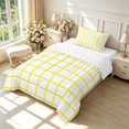 thumbnail image 2 of Manfei Contemporary Grid Twin Comforter Sets,Checkered Art Bedding Set,White Yellow,Reversible,2pcs,1 Comforter and 1 Pillowcase,2pcs,1 Comforter and 1 Pillowcase, 2 of 7