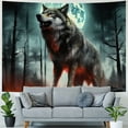 thumbnail image 4 of COMIO Decorations for Dorm Wolf Close-up Forest Animal Tapestry Painting, 4 of 6