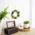 thumbnail image 3 of Northlight 9" Cream Rose, Green and Yellow Thistle Hanging Spring Wreath, 3 of 6