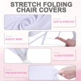thumbnail image 3 of 50 Pcs Folding Chair Cover Set with 25 Stretch Spandex Slipcovers 25 Satin Chair Sashes Bows Ribbon Washable Banquet Protector for Wedding Event Party(White, Pink), 3 of 12