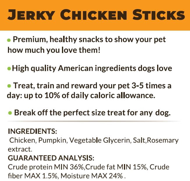 Hank & Harley Jerky Sticks Dog Treats - Chicken Flavor, 1 lbs Bag