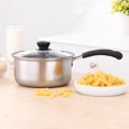 thumbnail image 1 of Stainless Steel Saucepan Milk Noodle Pan Pot with Glass Lid Kitchen Cooking Tool, 1 of 8