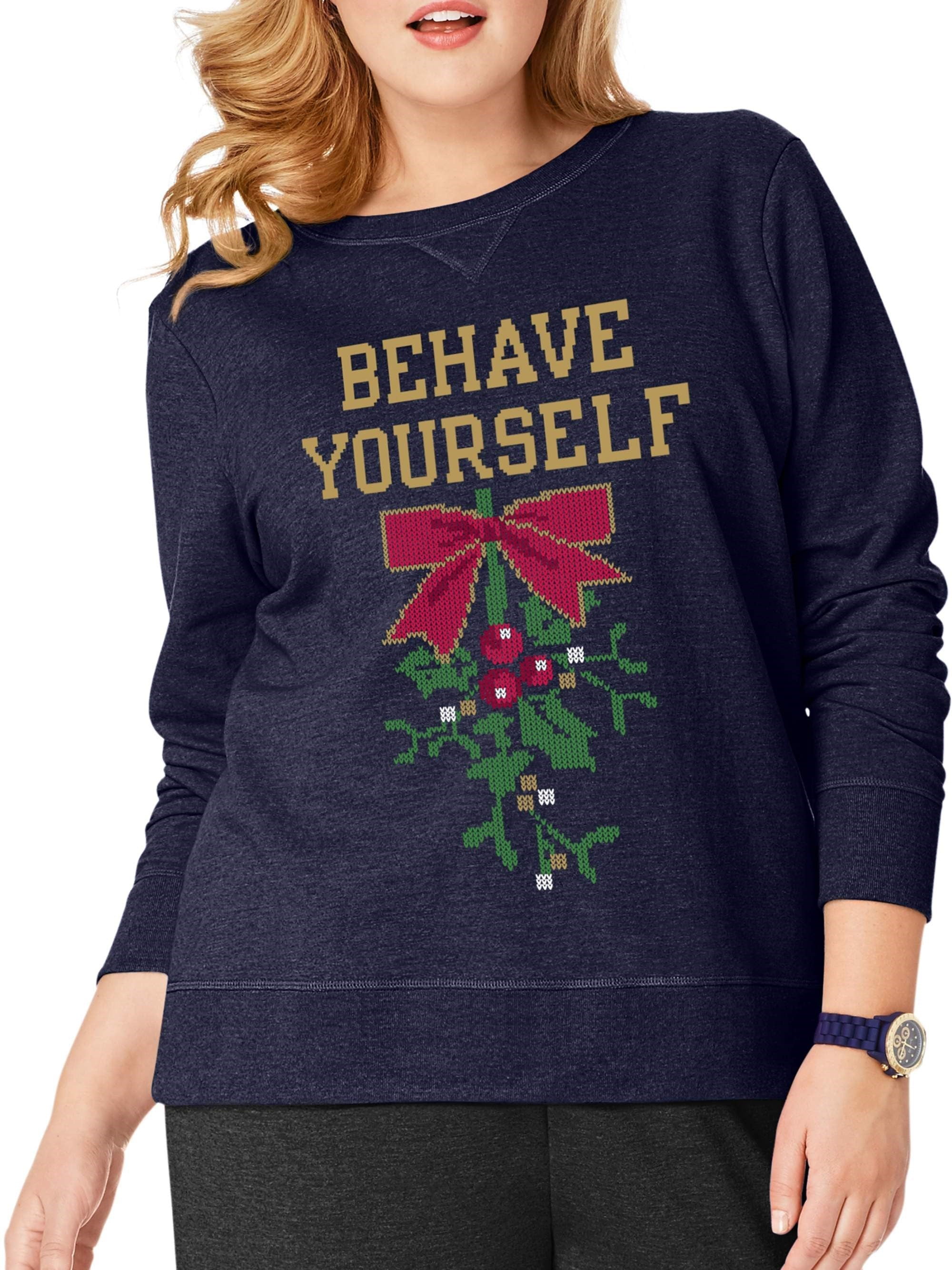 walmart women's plus sweatshirts