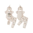 thumbnail image 2 of BemeyourBBs Hello I'm New Here Newborn Baby Boys Come Home Outfit Mallard Duck Embroidery Short Sleeve Romper with Pants Hat Cute Infant Summer Clothes, 2 of 9