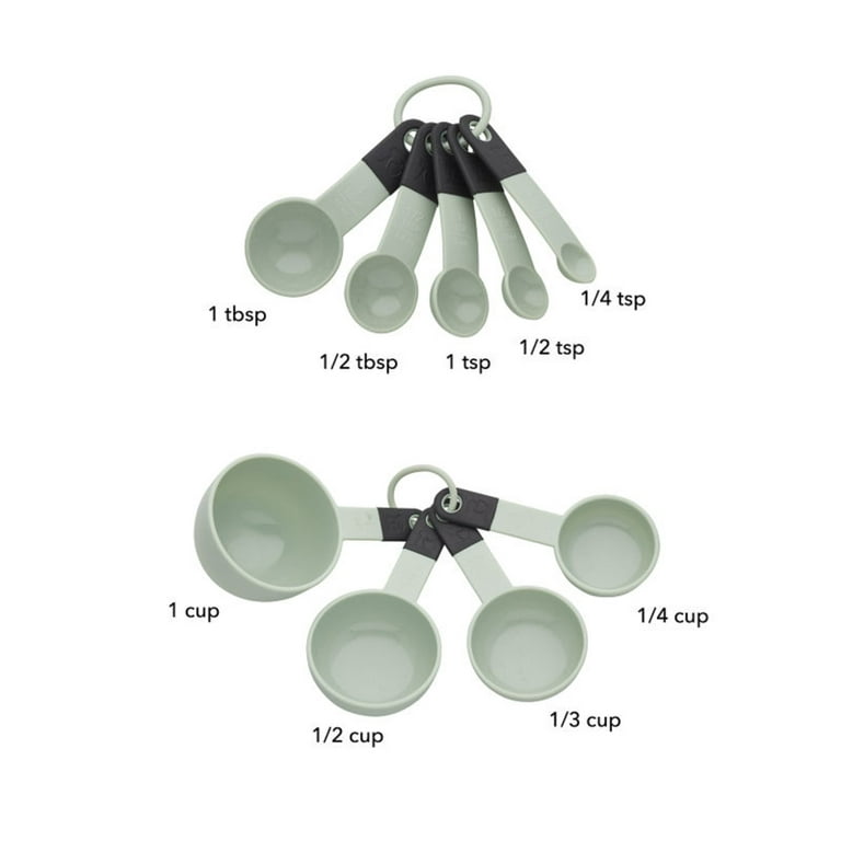 Farberware Measuring Cups and Spoons Set (9-Piece, Aqua/Gray)
