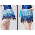 thumbnail image 3 of Sequined Fringed 4-Layers Drawstring Closure Belly Dance Waist Chain Skirt Hip Scarf Latin Skirt,multi, 3 of 3