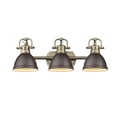 thumbnail image 2 of Golden Lighting 3602-BA3 AB-RBZ Duncan AB 3 Light Bath Vanity, Gold - Rubbed Bronze Shade, 2 of 3