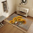 thumbnail image 3 of Area Rugs 4'x6'. Sunflower Carpet Runner Indoor Outdoor Rugs Home Decor Aesthetic, Vintage Yellow Botanical Floral Summer Non Slip Mats Washable Accent Rug for Living Room Bedroom, 3 of 8