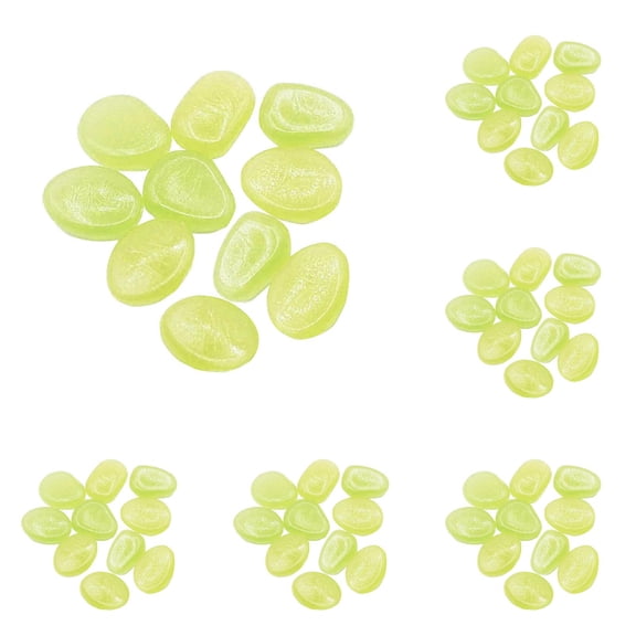 50 Pcs Luminous Glow Stones - Glow in The Dark Pebbles for Garden, Fish Tank, Aquarium, Walkway, Pots, Bonsai, and Outdoor Pathway Decor, Mint Green, 0.39 Inch, 50 PCS