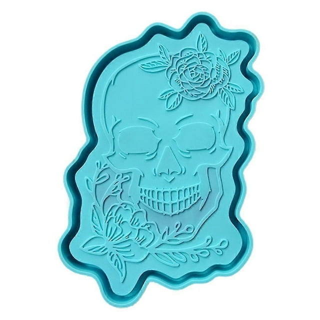Skull Tray Epoxy Resin Mold Serving Plate Board Coaster Casting Silicone Mould Diy Crafts Jewelry Home Decorations Tool
