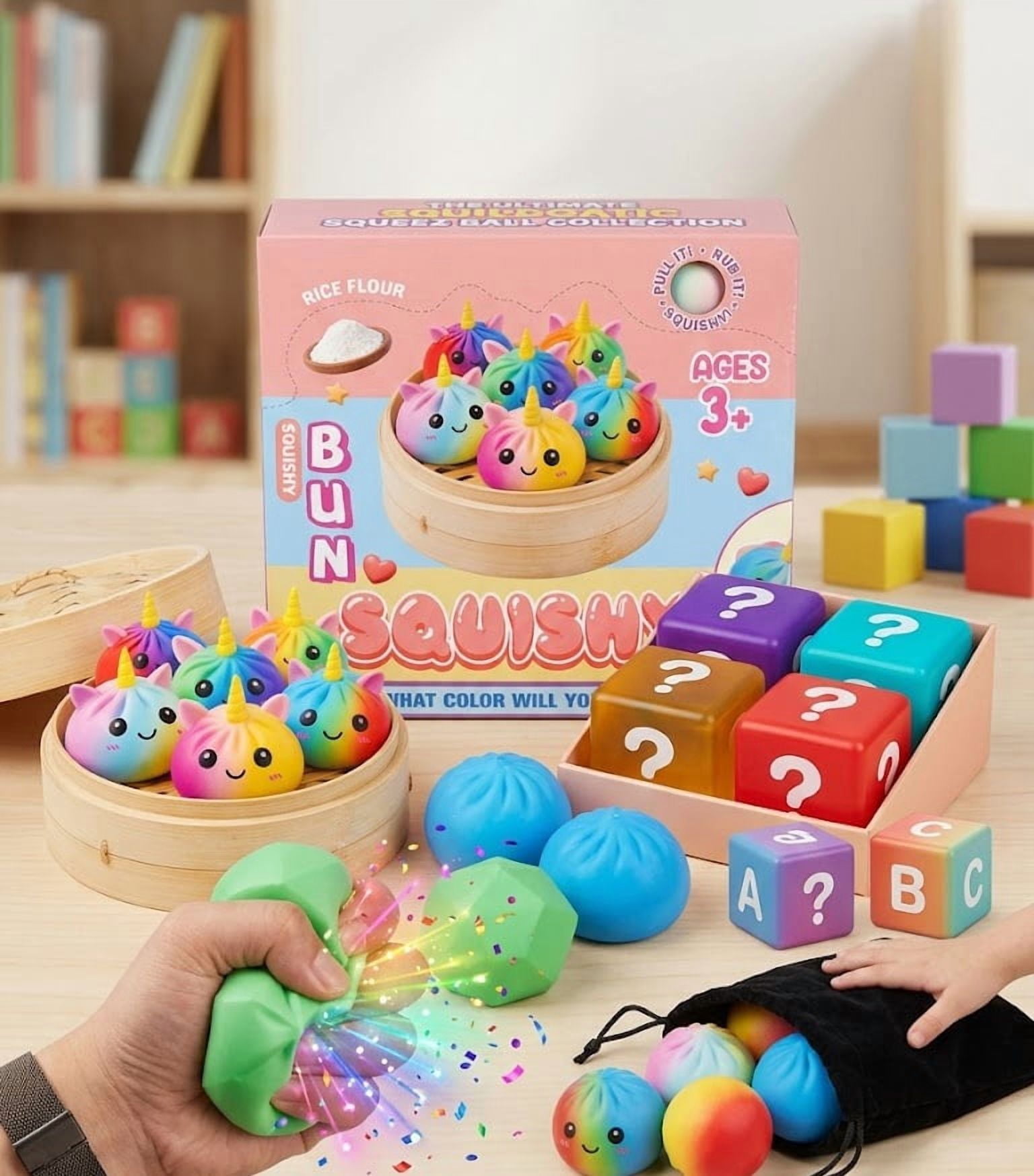 Adorable Foam Unicorn for Sensory Relaxation - Random Multi Color 6 Pc's Set