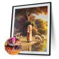 thumbnail image 1 of Cuadros Decorativos Kits de pintura de diamantes 5D DIY Taladro redondo completo Imagen de mosaico de Cordero de Jesús (NH2205) Ehuebsd embutido en tela, 1 of 8