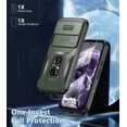 thumbnail image 3 of KOMI for Google Pixel 8A Case with Tempered Glass Screen Protector and Camera Lens Cover,Rotated Ring Stable Kickstand,Heavy Duty Shockproof Protective Phone Cover Alpine Green, 3 of 5