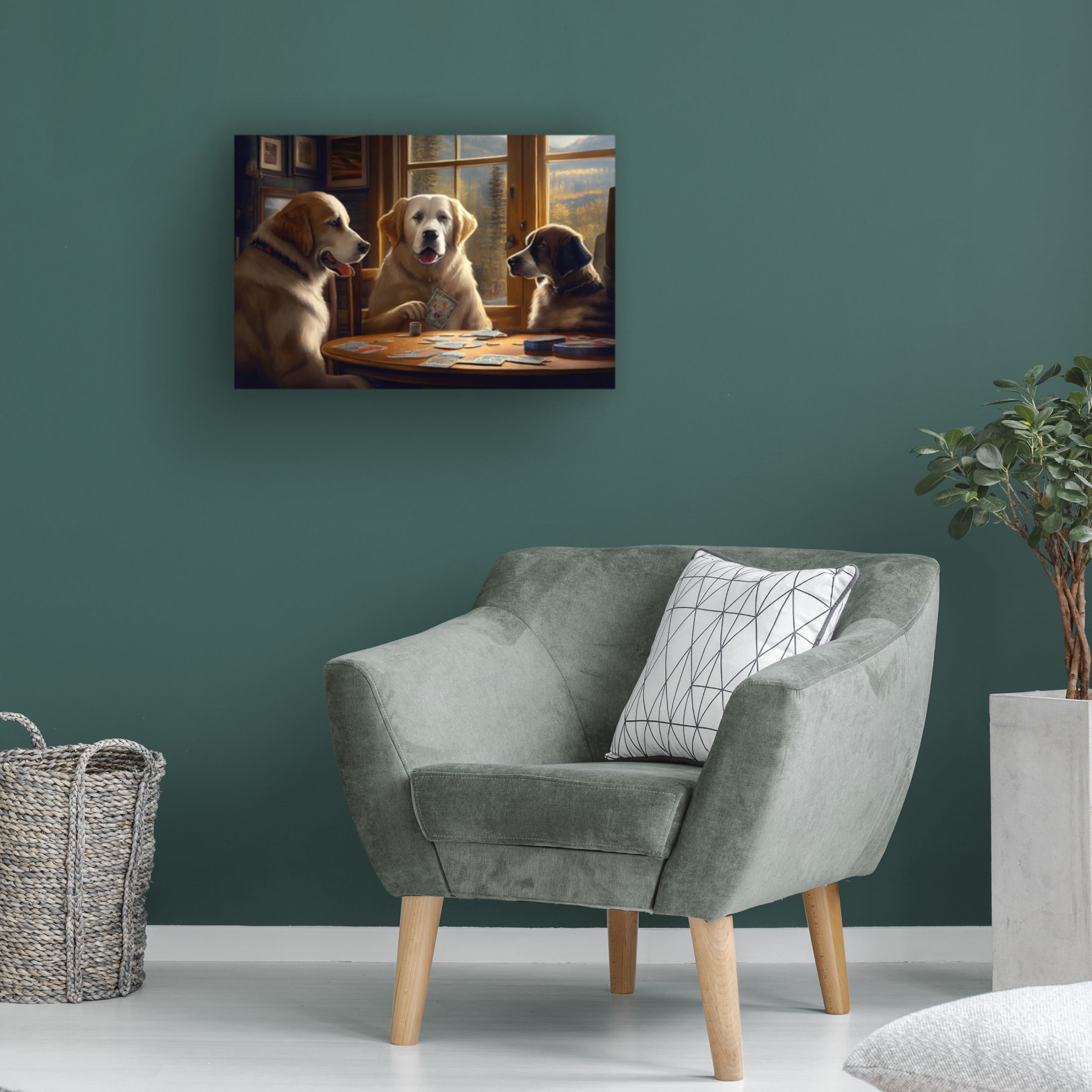 Canvas Wall Art - Sasha 'Dogs IV' Wall Art for Living Room, Bedroom, or Office Décor by Trademark Fine Art - 32 x 22 Inches