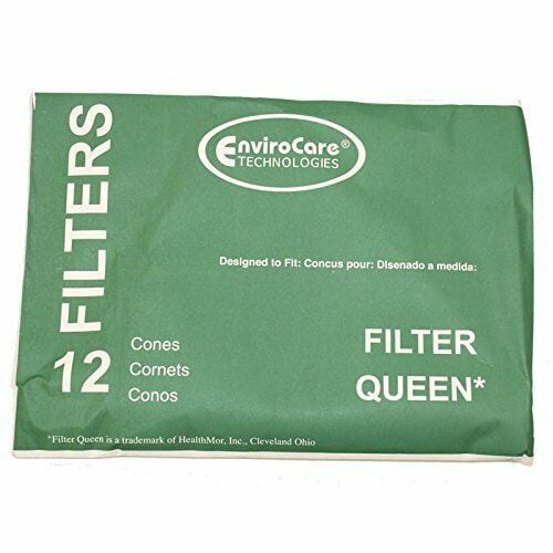 EnviroCare CONE Compatible with Filter Queen 12 PacK W/2 DISC FILTERS PAPER BAG