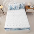 thumbnail image 4 of Erosebridal Watercolor Seagrass Coral Zipper Twin Comforter Sets with Fitted Sheet and 2 Pillowcases,Seashell Starfish Underwater Zipper Bedding Set For Boys,Reversible,4 Pieces, 4 of 7