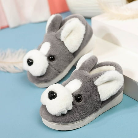 

Hunpta Kids Slippers Girls Boys Home Slippers Suede Warm Dog House Slippers For Toddler Winter Indoor Outdoor Shoes