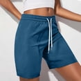thumbnail image 5 of Gifts Dianli Elastic Waist Drawstring Side Pocket Casual Shorts Solid Color Fashionable Workwear Sports Shorts Lightweight Breathable Everyday Casual Side Pocket Shorts, 5 of 9