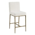 thumbnail image 5 of Lalia Modern Upholstered Square Back Counter Height Bar Stool with Metal Frame, Matte Gold, 5 of 13