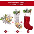 thumbnail image 4 of Medias navideñas Calcetines tejidos con hilo rojo y blanco Bolsa de regalo de dulces con pompones (rojo y blanco) (2 unidades), 4 of 5