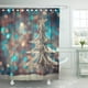 thumbnail image 1 of Juego de cortinas de ducha ABPHQTO a prueba de agua Color verde claro con árbol retro de Navidad 165x180 cm, 1 of 2