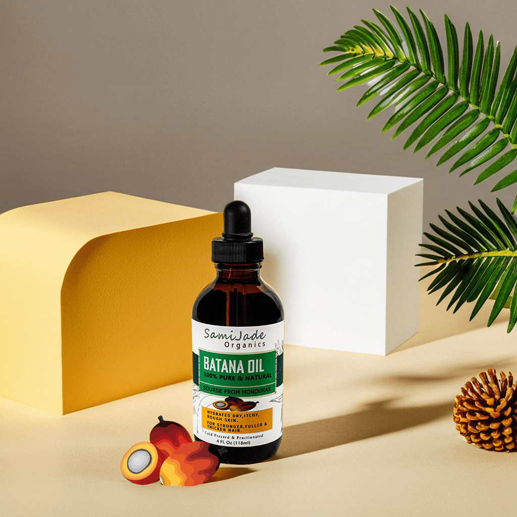 Samijade Organics Batana Oil for Hair Growth 100% Pure & Natural - For Thicker & Stronger Hair 4 FL OZ