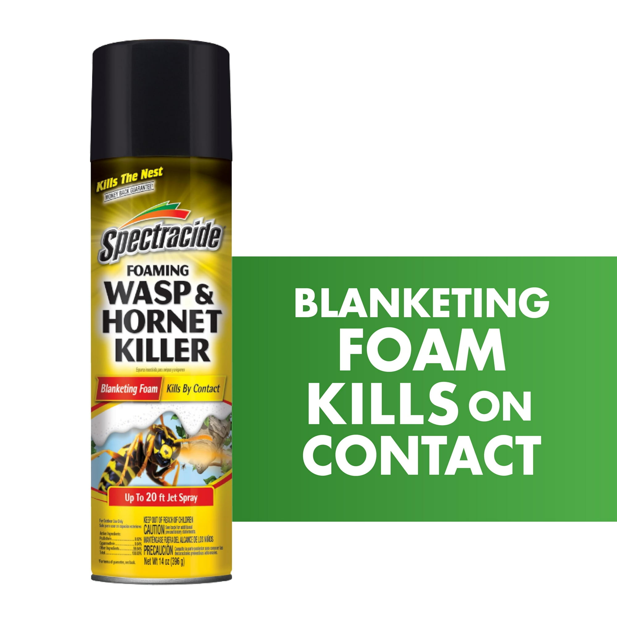 Spectracide Foaming Wasp and Hornet Killer, Blanketing Foam Kills by Contact, 14 oz