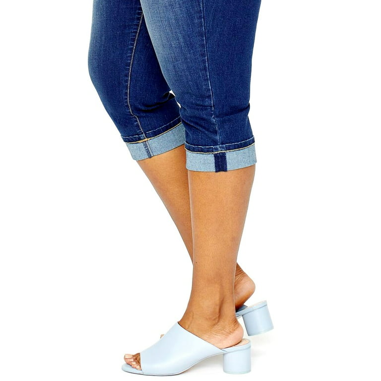 Jack David Womens Plus Size Stretch Capri Denim Jeans Pants