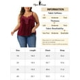 thumbnail image 6 of Agnes Orinda Women's Plus Size Tank Tops V Neck Lace Floral Panel Spaghetti Strap Cami Velvet Tank Tops 1X Burgundy, 6 of 6