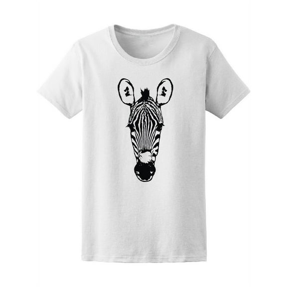 Cool Zebra Head T-Shirt Women -Image by Shutterstock, Female Large